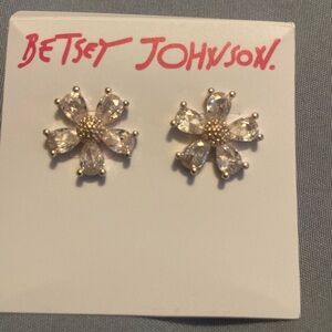 Betsey Johnson Crystal Flower Earrings